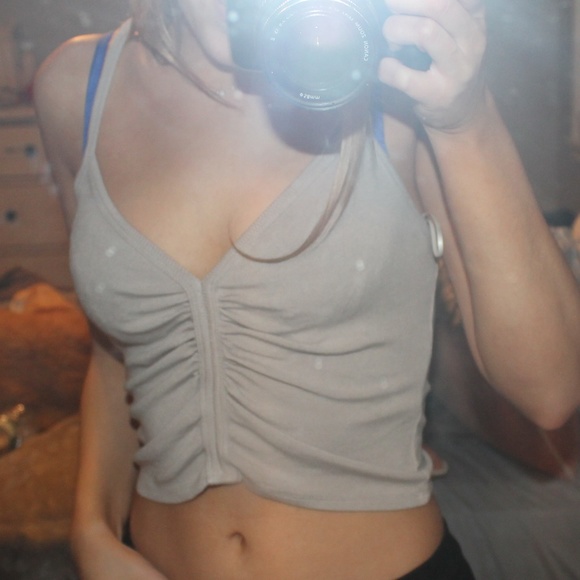 Bear Dance Tops - Bear Dance cropped rouched tank top